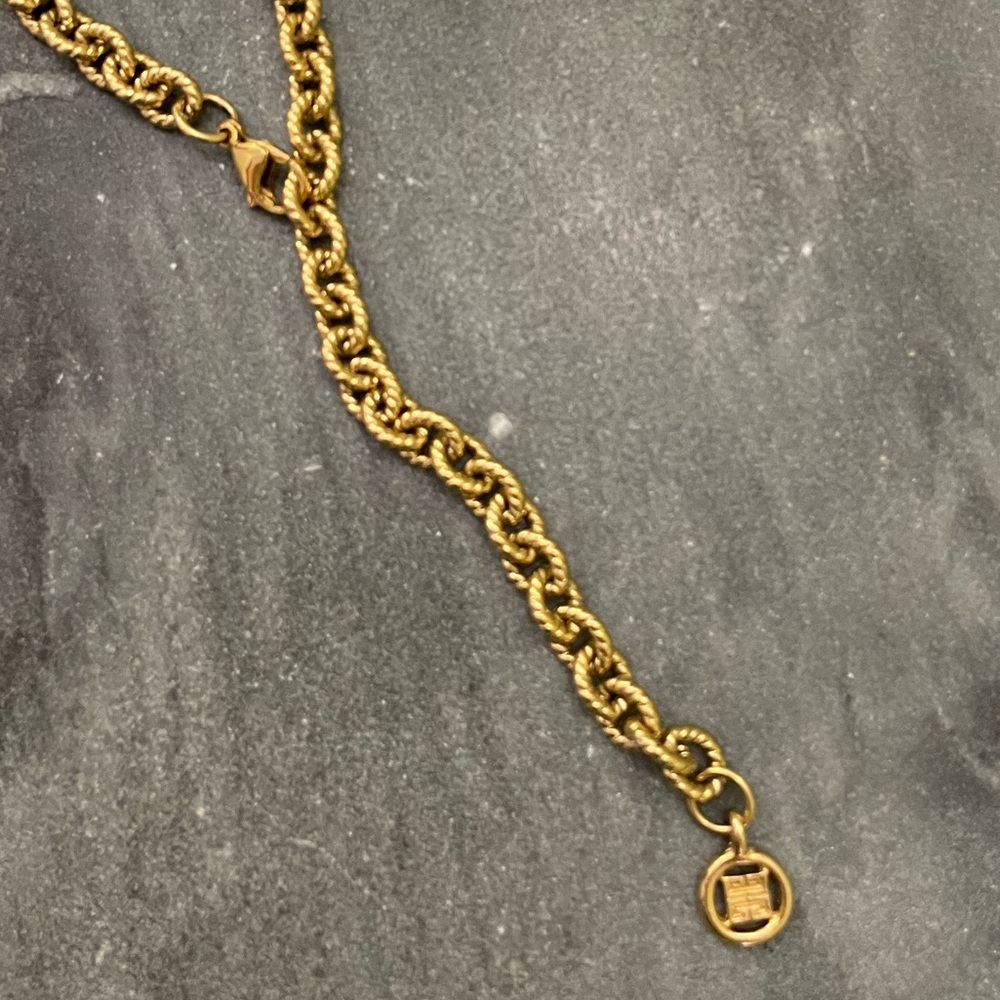 Vintage Givenchy Gold Lariat Adjustable  Gold Chain Necklace - Picture 9 of 12